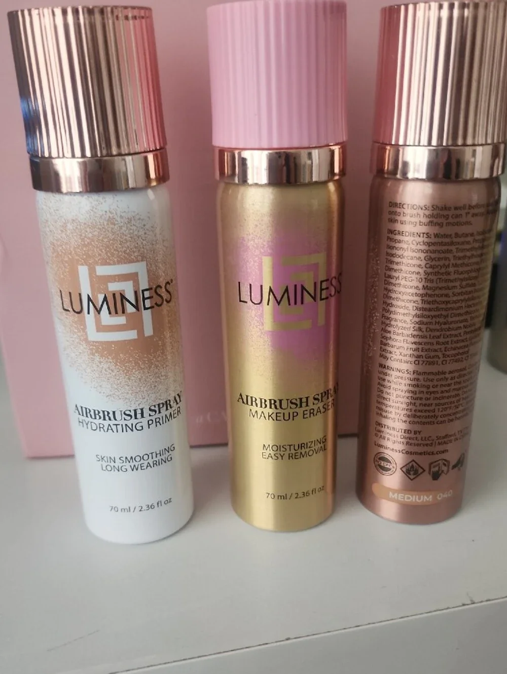 NEW Luminess Airbrush Spray Silk Foundation, Makeup Eraser & Primers - Med 040